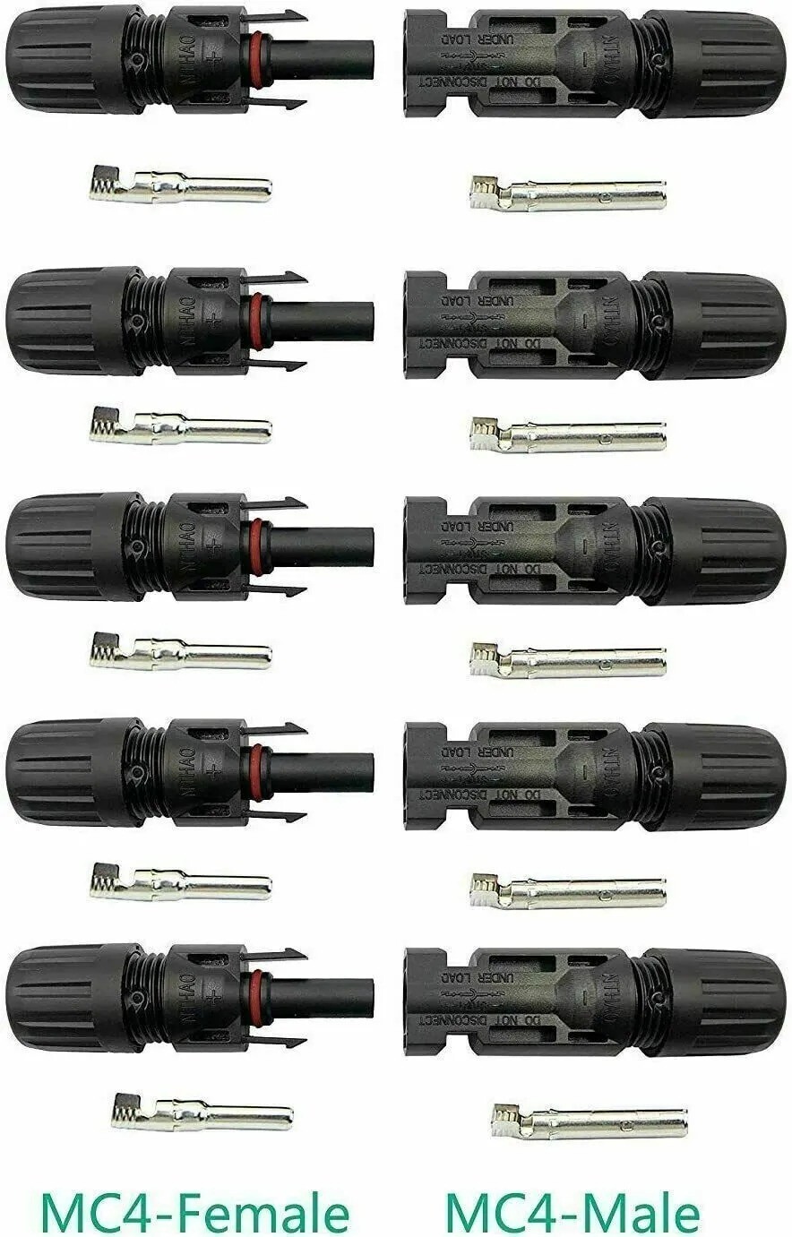 5 Pairs NEW Male + Female Fits MC4 Connector Wire for Solar Panel 30A Waterproof