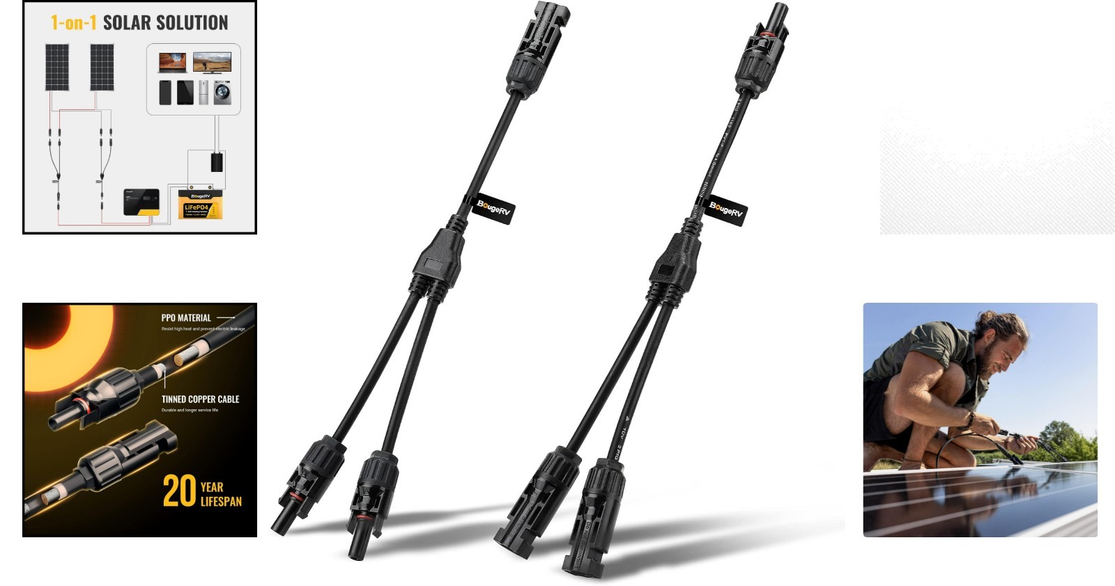 High-Performance Y Branch Parallel Solar Connectors – Connect Multiple Panels