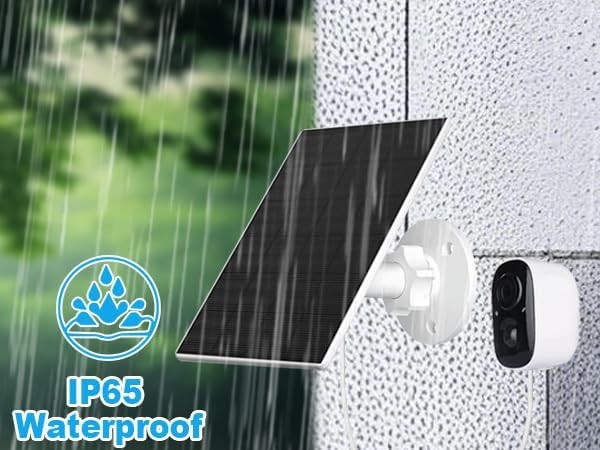 Solar Panel for Security Camera 2 Pack 2W Solar Charger with Micro USB & USB-C P
