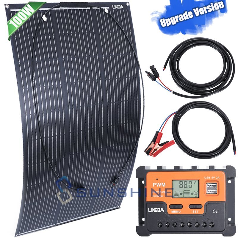 400W Flexible Solar Panel Mono Ultra Thin Power Camping Home RV Battery Charge