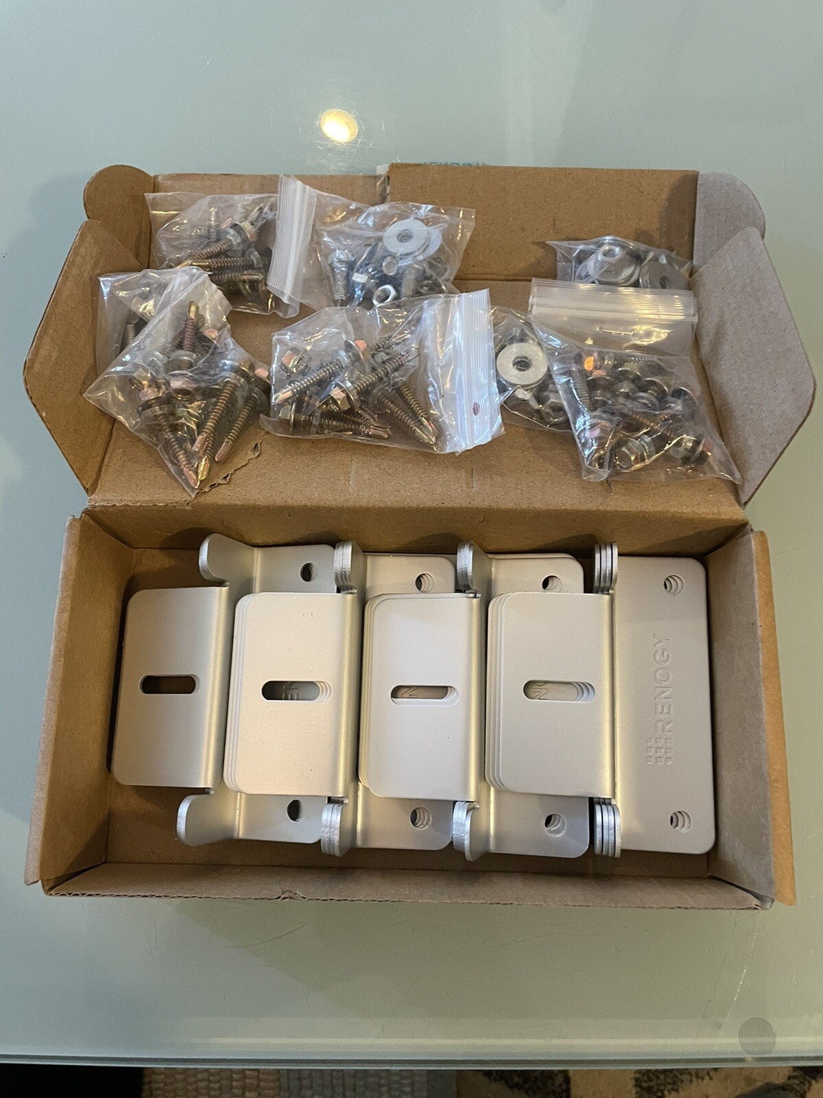RENOGY (4 sets / 4pcs = 16 brackets) Solar Panel Mounting Z Bracket + hardware
