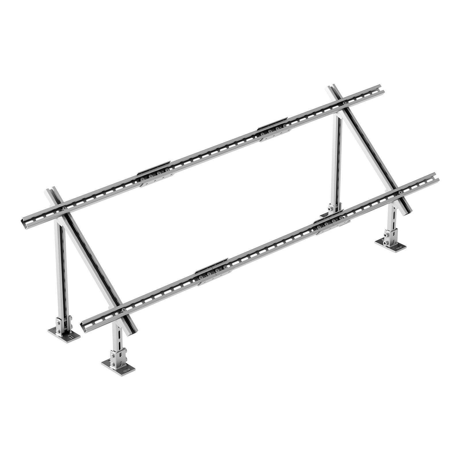 330lb Solar Panel Mounting System Carbon Steel 30-60° Adjustable Multi-Unit