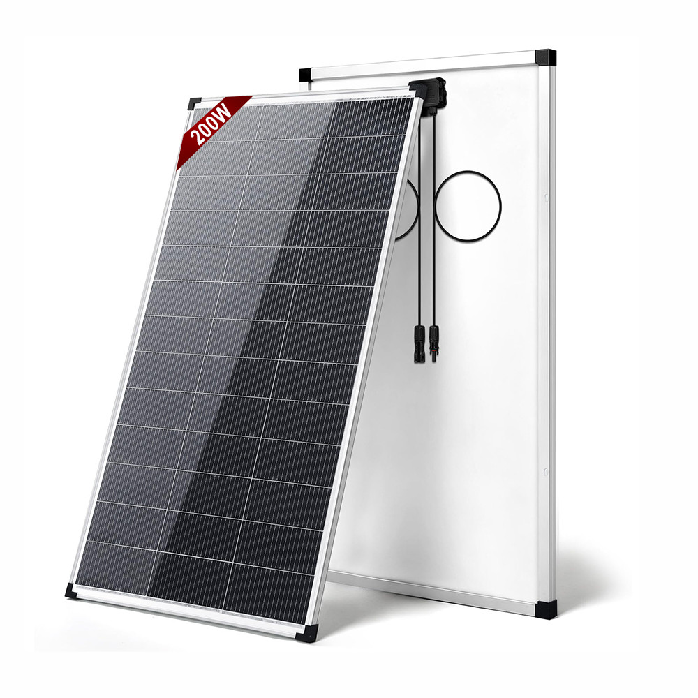 200W Solar Panel 18V Monocrystalline Power RV Home Boat Camping Off-Grid Silver
