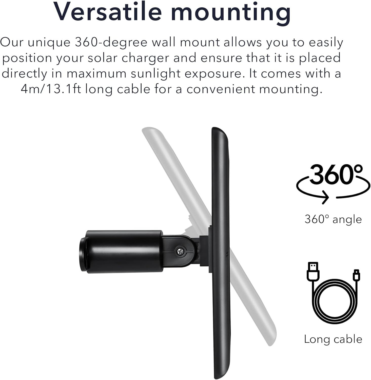 High-Efficiency Solar Panel for Ring Cameras – 1-Pack, Black for Reliable Power