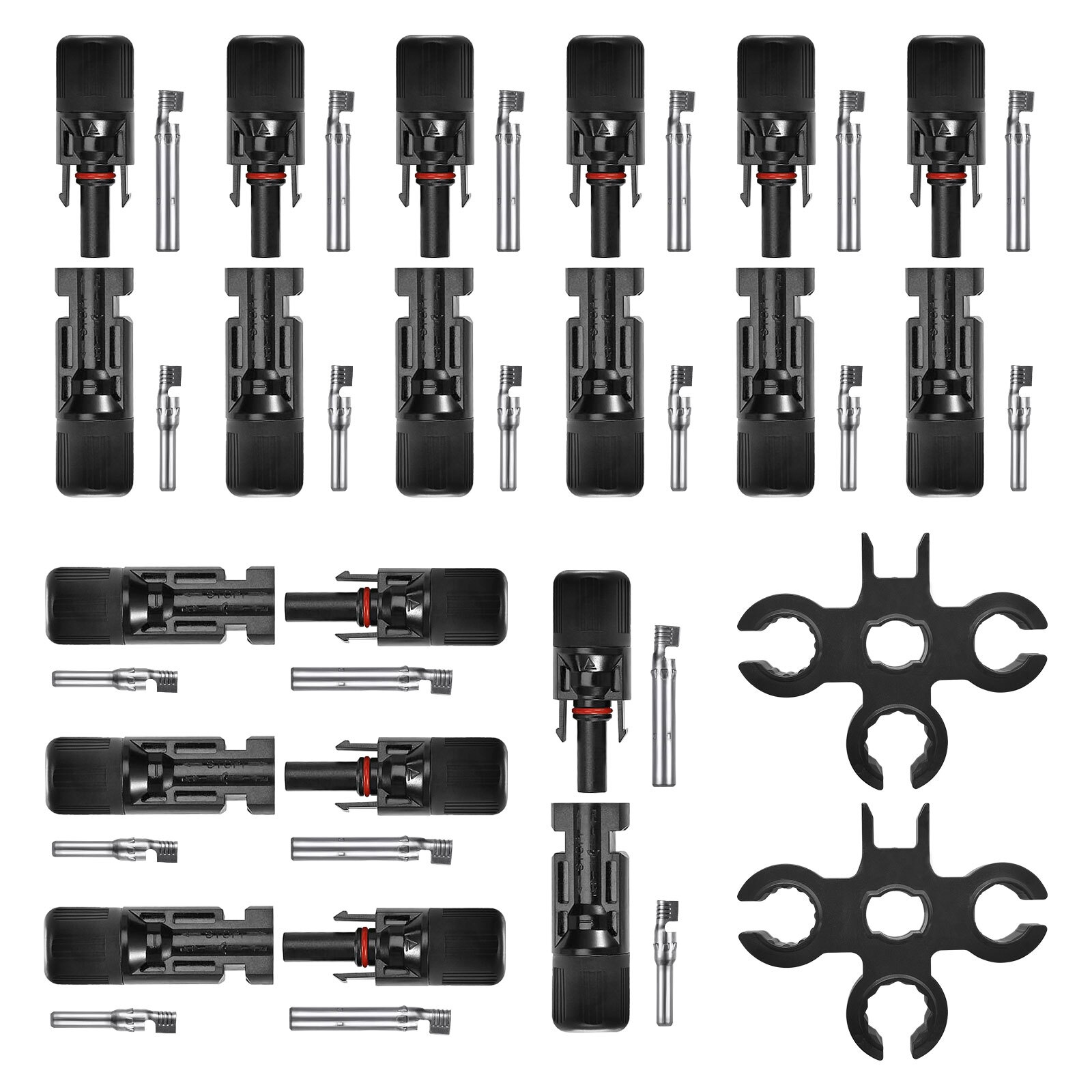 NEW 10Pcs Solar Cable Connectors 4mm-6mm 30A Waterproof Solar Panel Wire Joiners