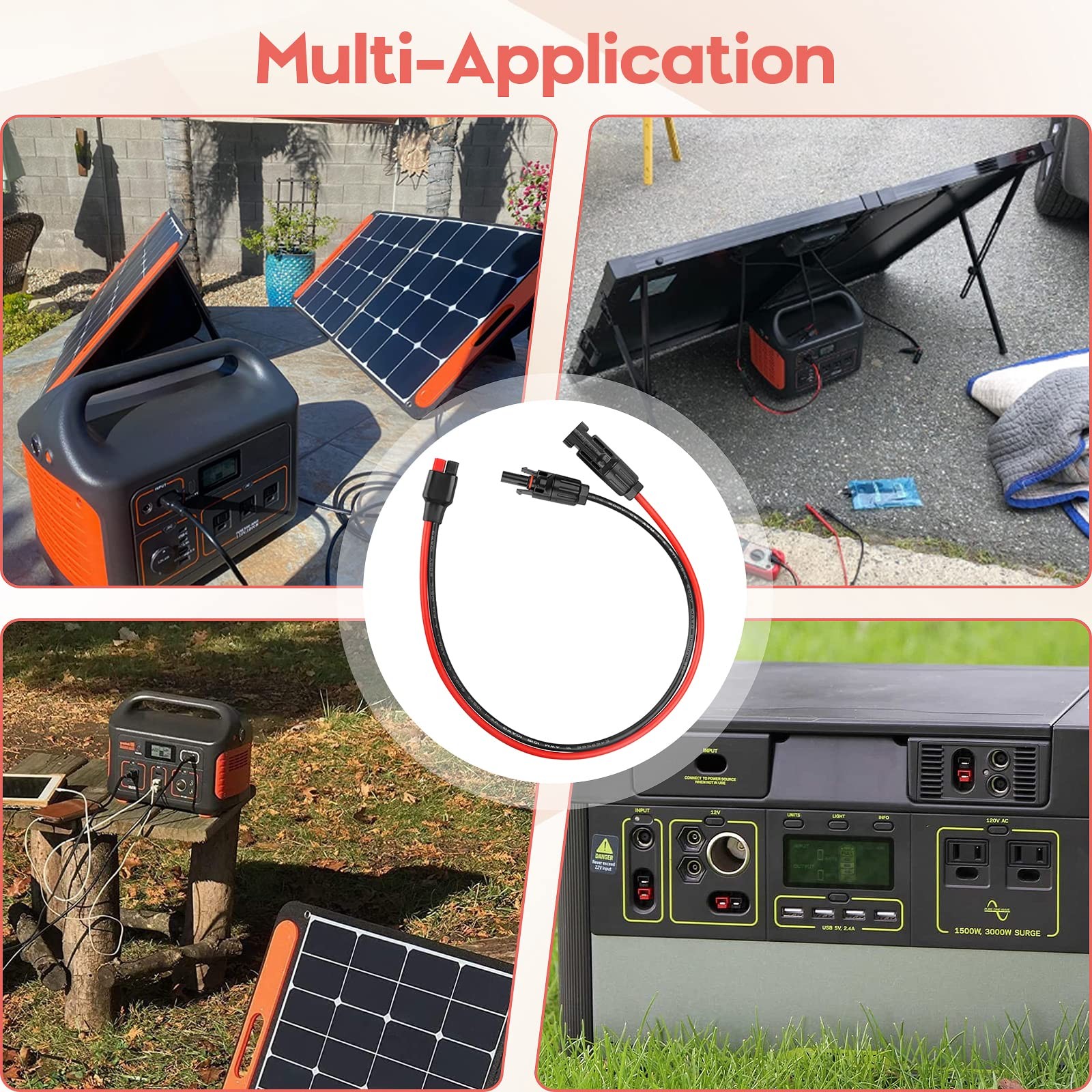 PAEKQ 10AWG Solar Panel Cable Connector Kit Compatible with Solar Connector and