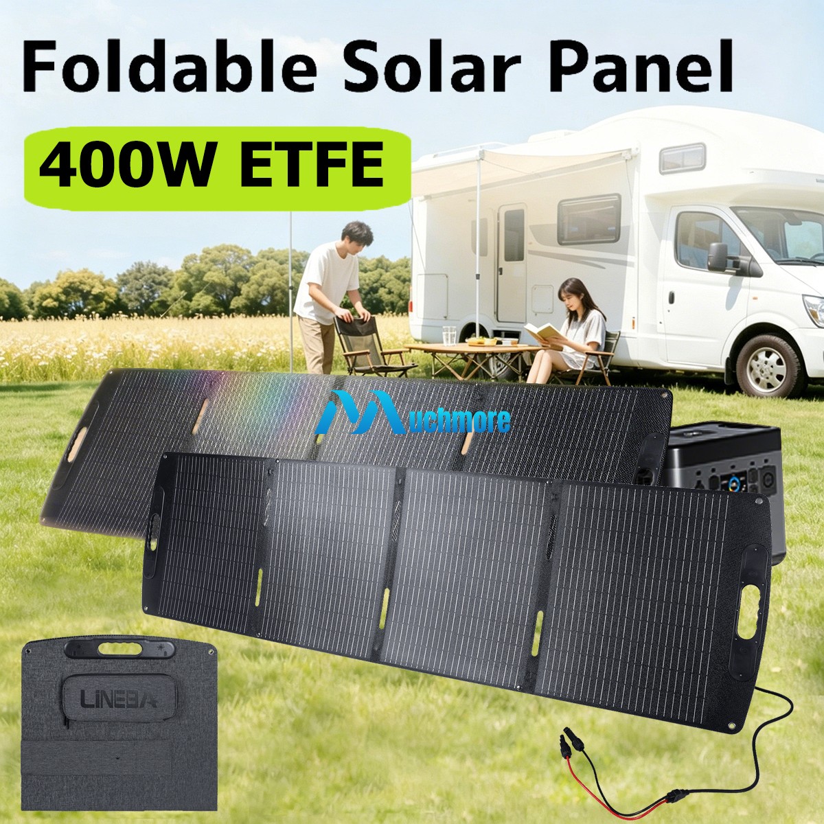 400W 200W Folding Solar Panel Charger Power Station IP65 for Home RV Camping USA