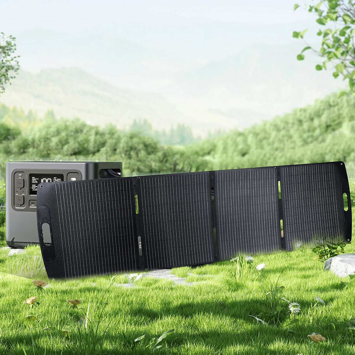 200W Portable Solar Suitcase, Foldable Solar Panel for Outdoor Camping, Durable