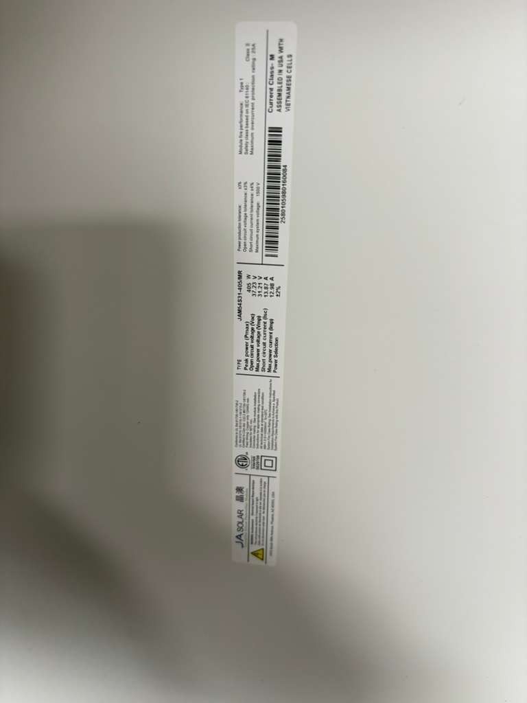 JA Solar panels 405W
