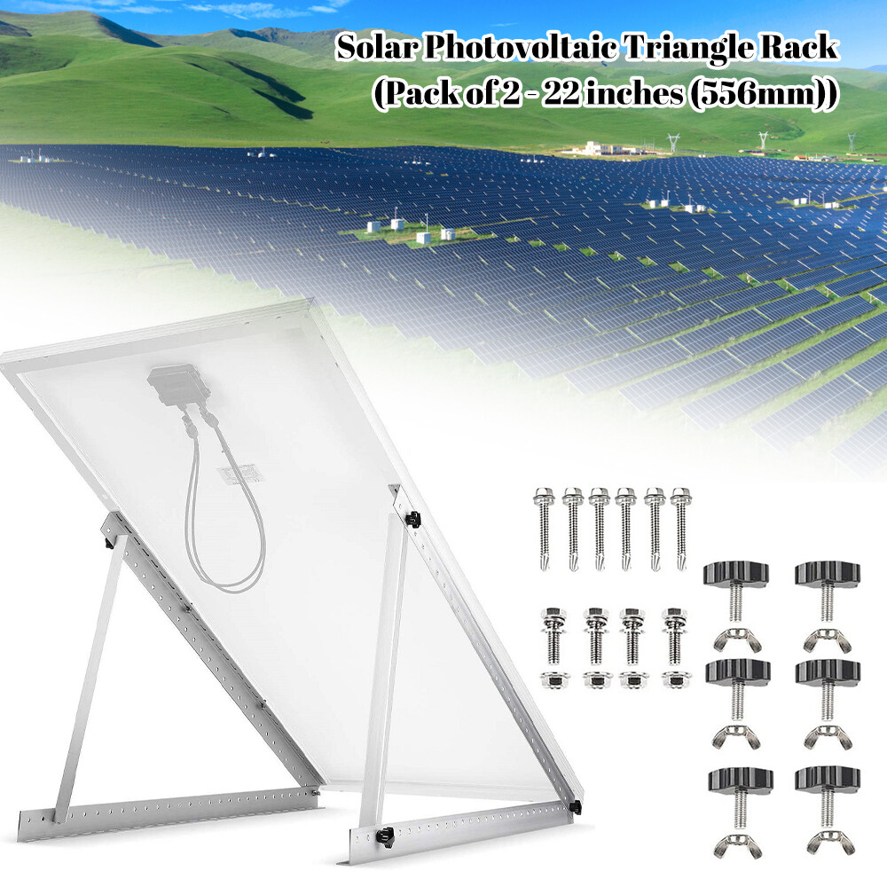Set Adjustable Solar Panel Tilt Mount Bracket Frame For Roof Shed RV Car Boat