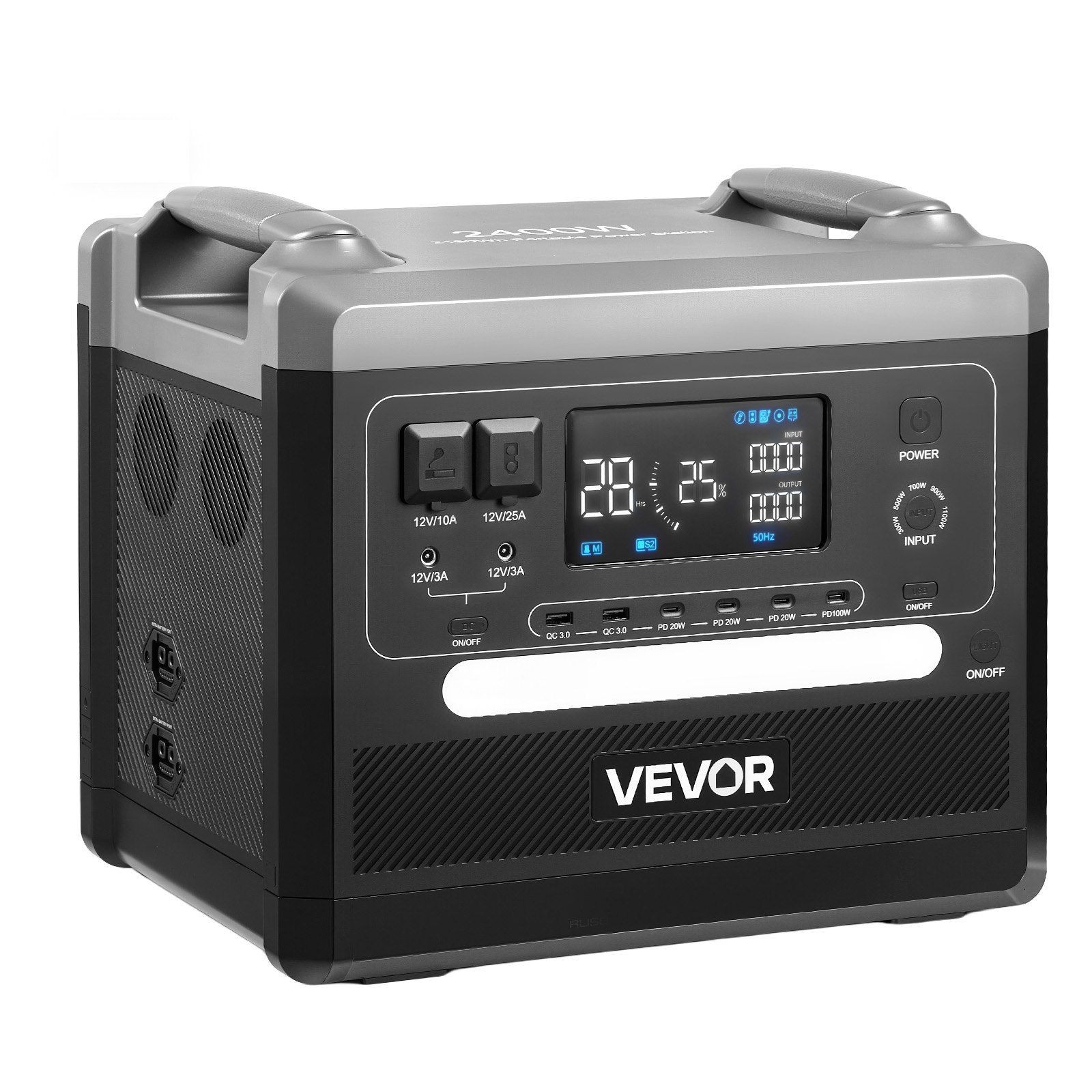 LiFePO4 Portable Power Station: 2400W, 2160Wh, 10 Ports, Expandable