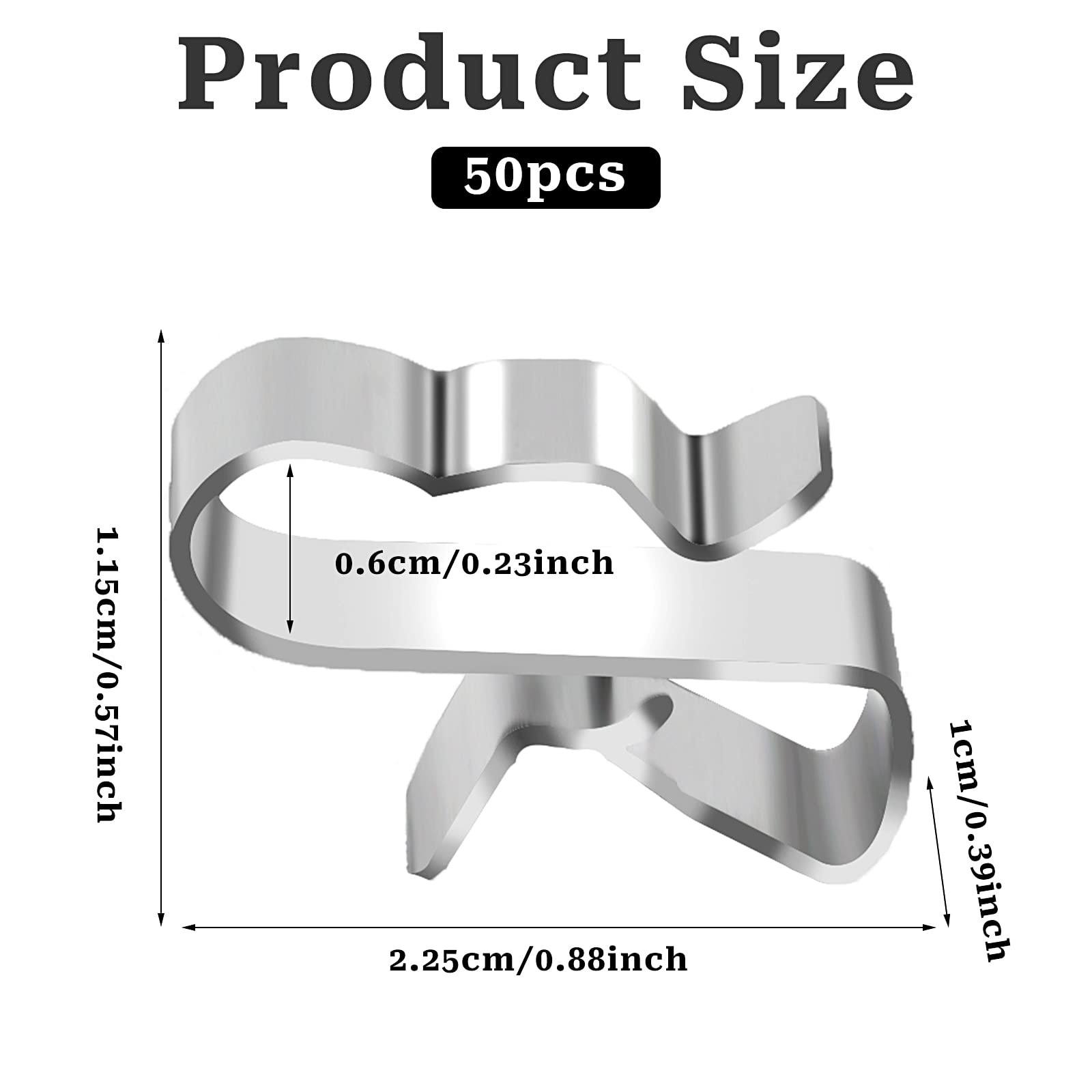 50 Pcs Stainless Steel Trailer Frame Wire Clips Solar Panel Wire Clamps