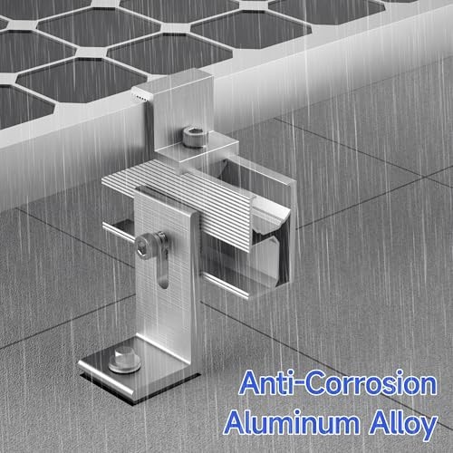 10Pcs Solar Panel Mounting Brackets Kit for Flat/Pitched Roof, Aluminum Alloy Ra