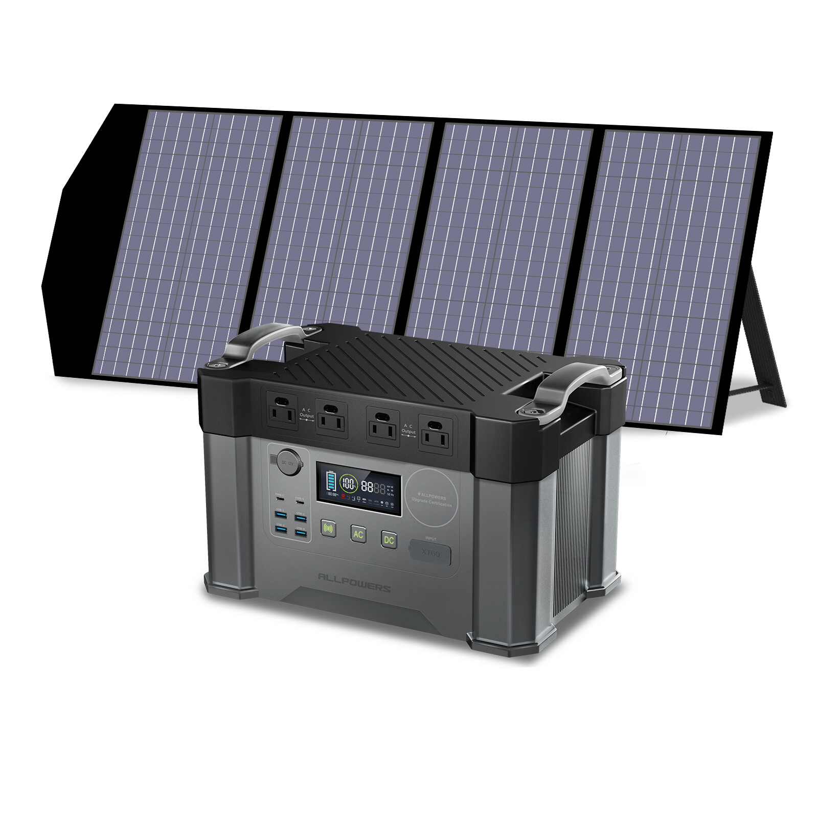 ALLPOWERS 2400W Solar Portable Power Station with Portable Solar Panel 18V 140W