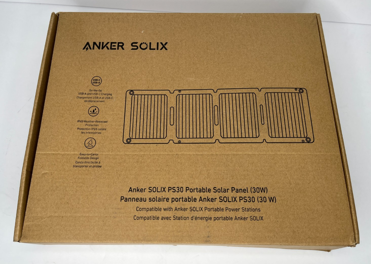 Anker Solix PS30 Solar Panel 30W Foldable Portable Solar Charger 2-Ports