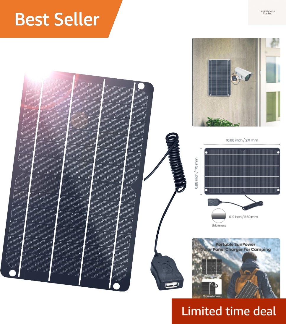 6W Mini USB Solar Panel, Waterproof Monocrystalline Module DIY Kit with PET …