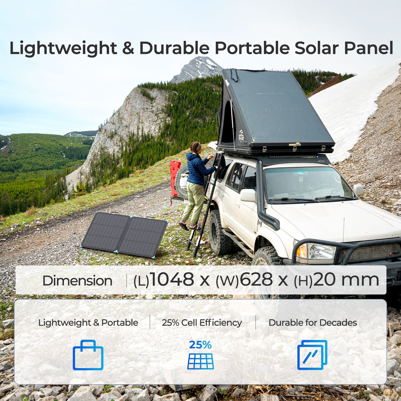 Renogy 100W Lightweight Portable Solar Suitcase Foldable Solar Panel Outdoor