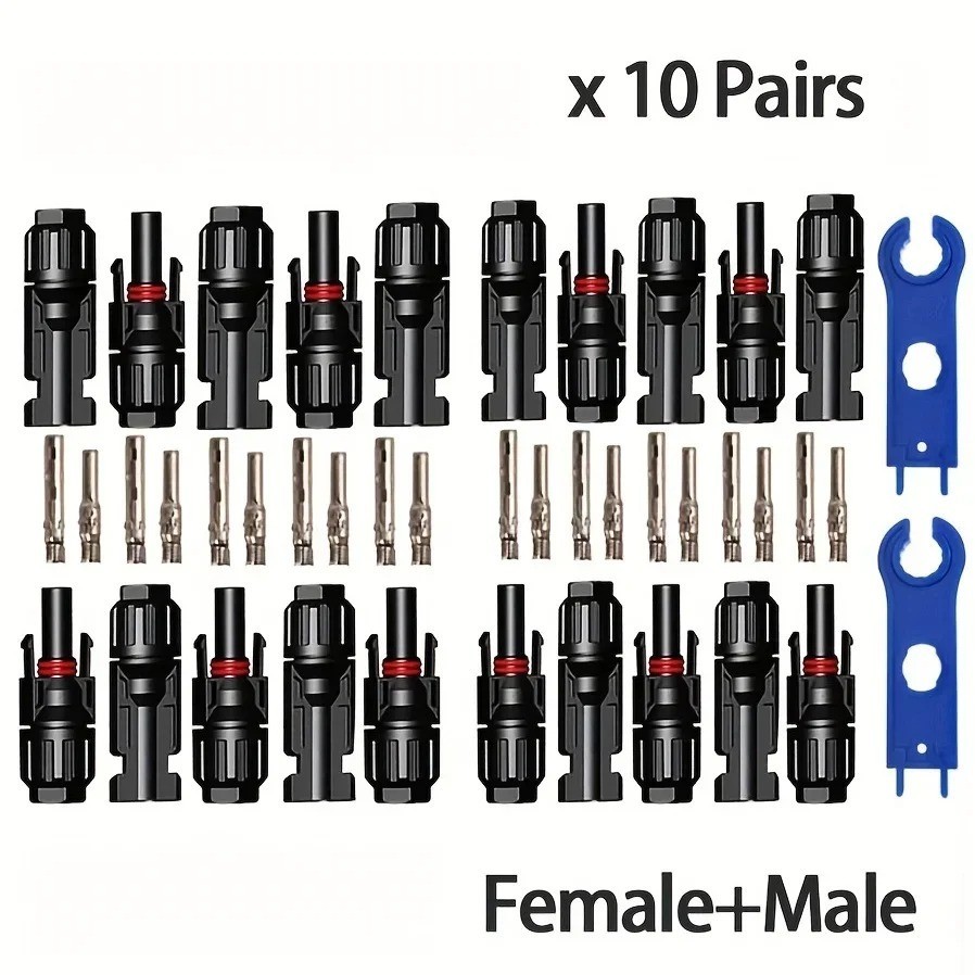 10/20/50/100/200 Pairs Male Female Solar Cable Connectors For DIY Solar Panel US