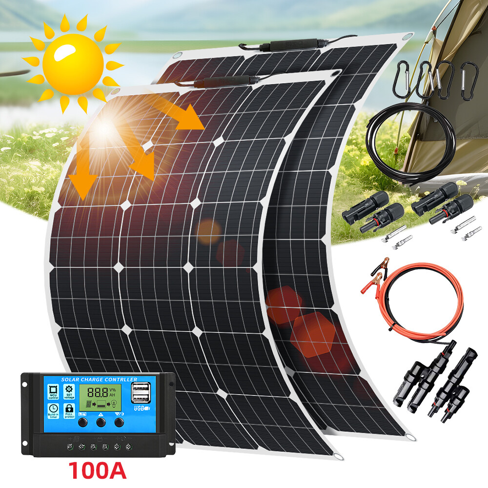 600W 300Watt 12V Solar Panel Monocrystalline Flexible for Marine RV Boat Camping