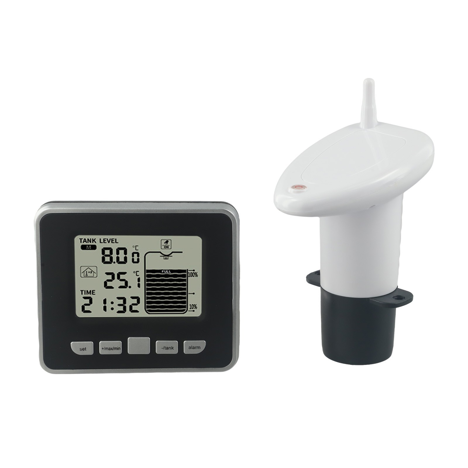 Efficient water tank level gauge with accurate indoor temperature monitoring