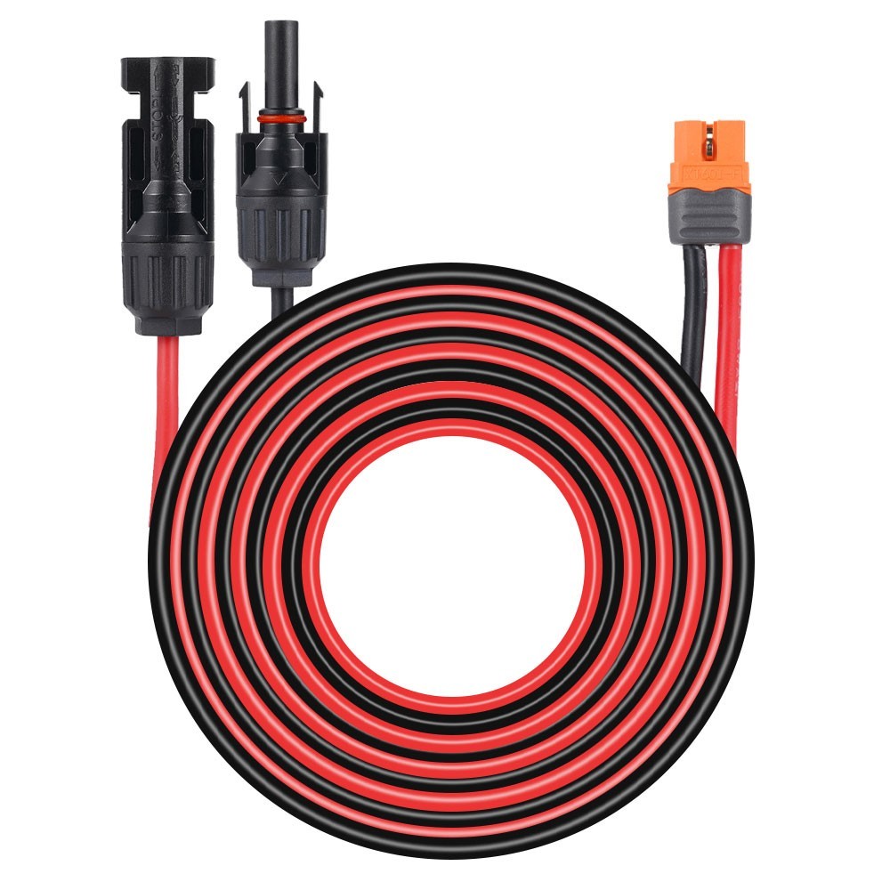 12AWG XT60i Female to Solar Connector Extension Cable for Solar Generator 6.56ft