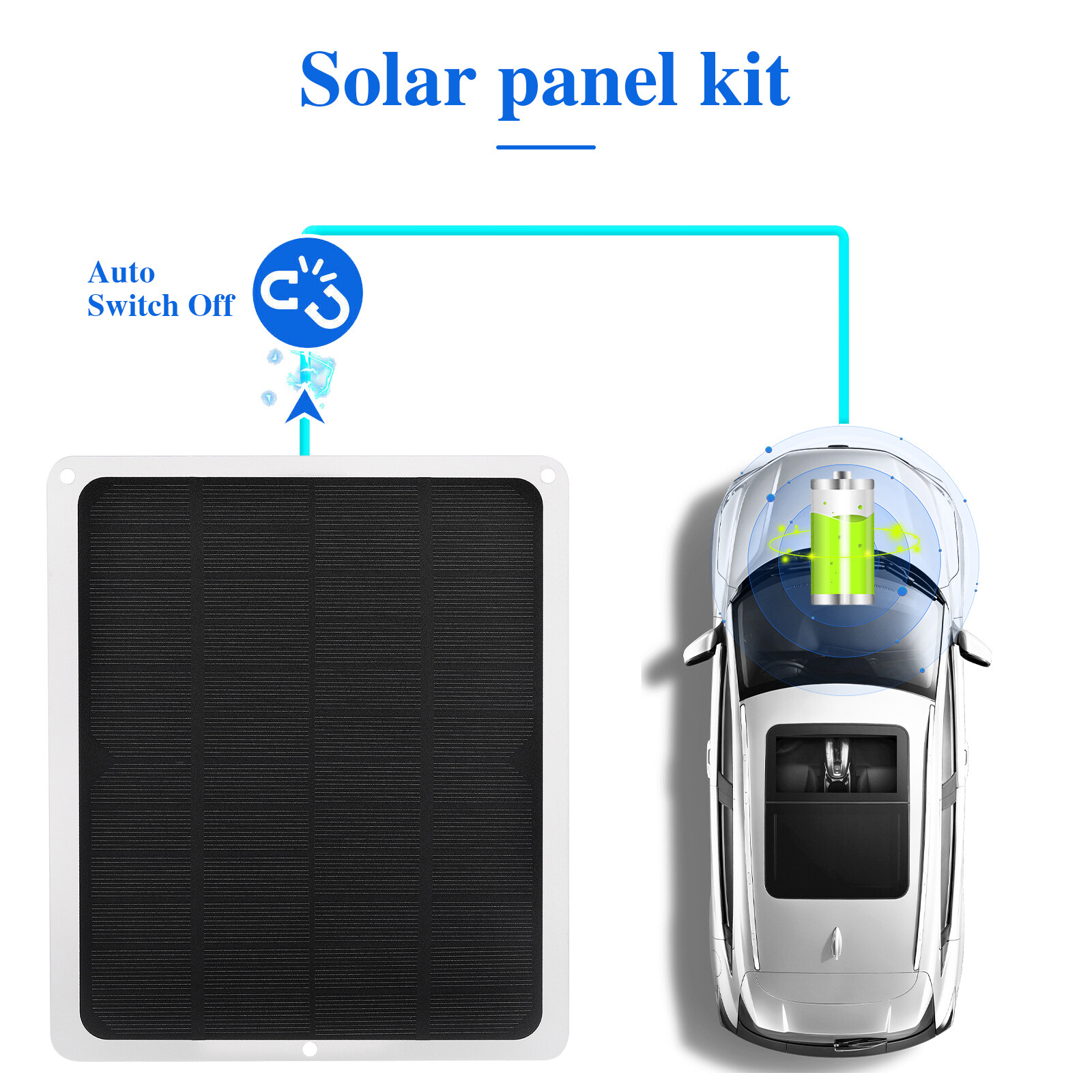 10W 12V Solar Panel for Car Boat RV Trickle Battery Charger Power Supply Outdoor
