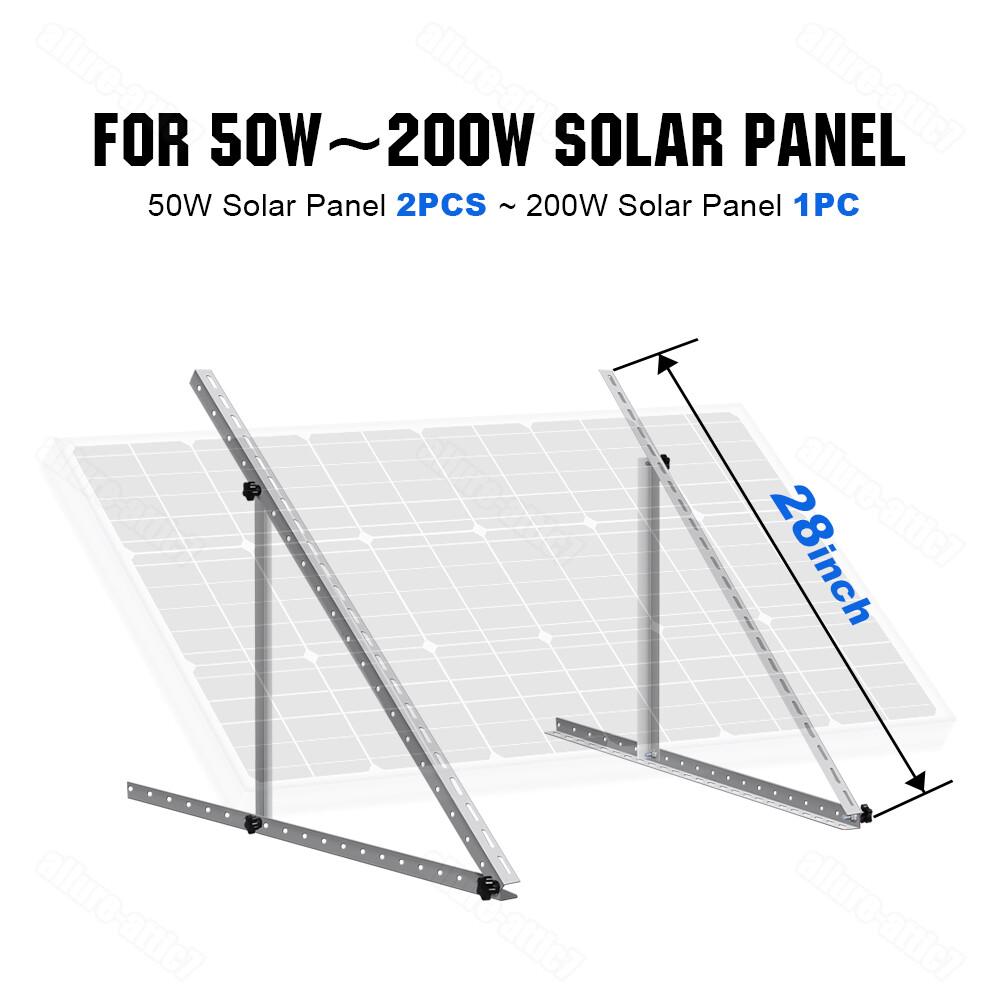 28″ Solar Panel Tilt Mount Brackets Boat RV Roof Flat Surface Adjustable Frame