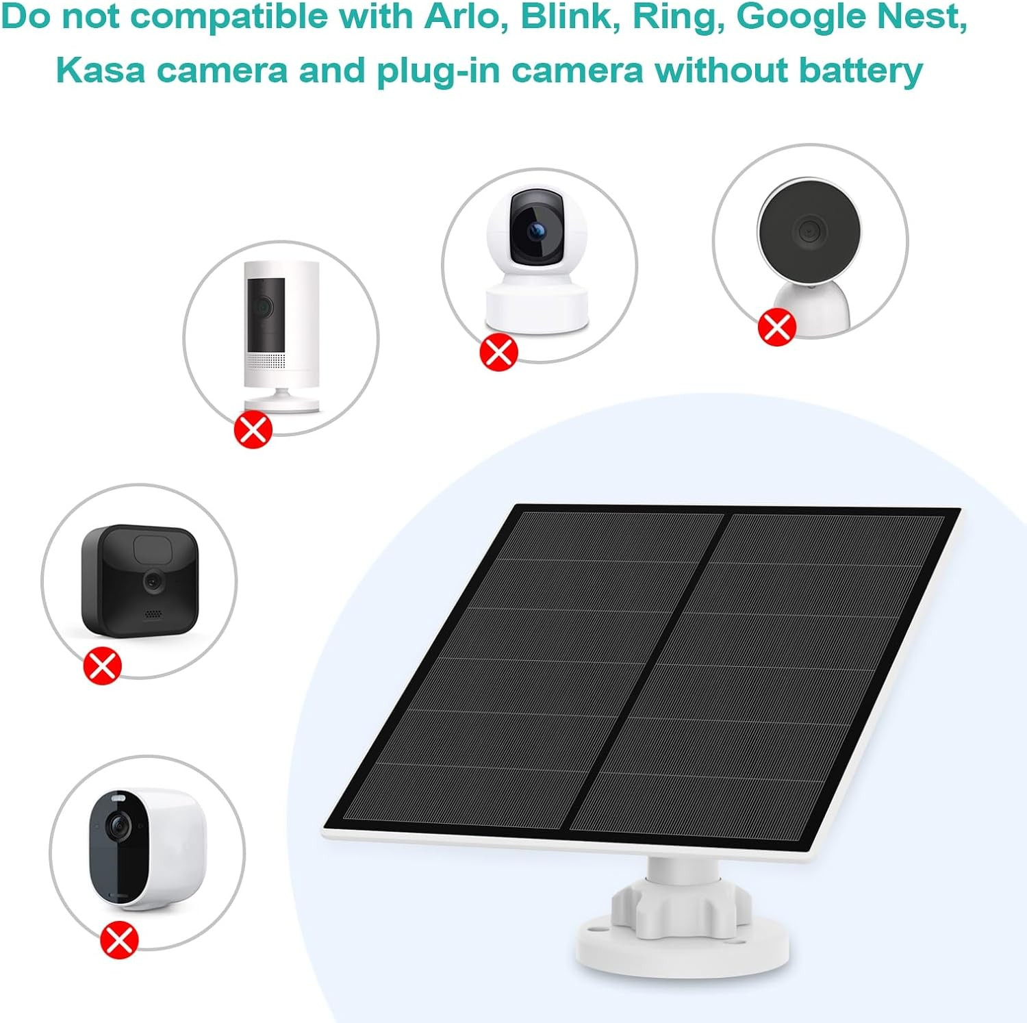 Solar Panel for Security Camera, 5W USB Solar Panel for Outdoor Rechargeable Bat