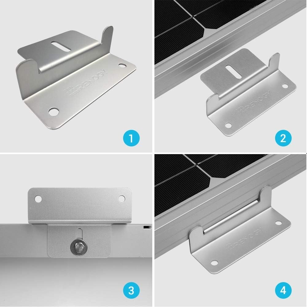 Easy Install Solar Panel Z Bracket Set for Trailers and Yachts – Gray Finish