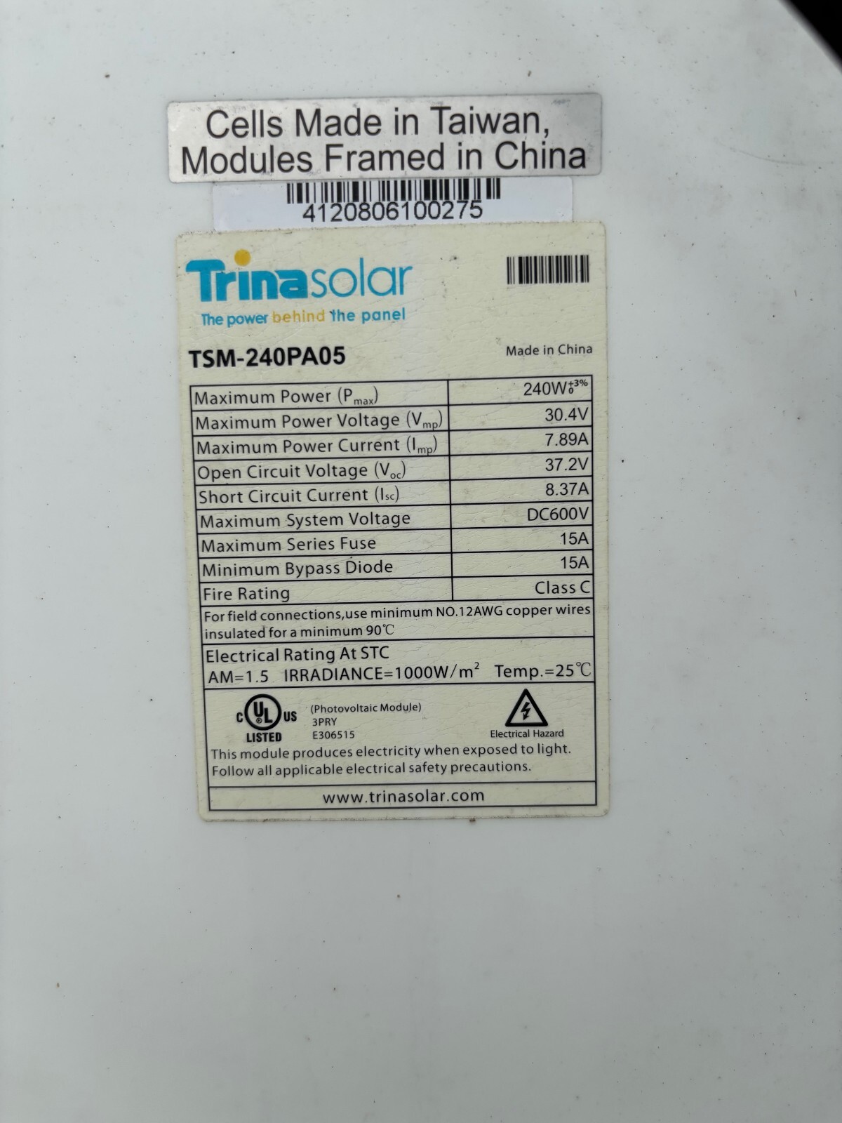 Trina TSM240-PA05 Solar Panel