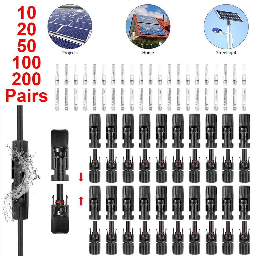 Male Female Solar M/F Wire Cable Connectors Adapter Waterproof for Solar Panel