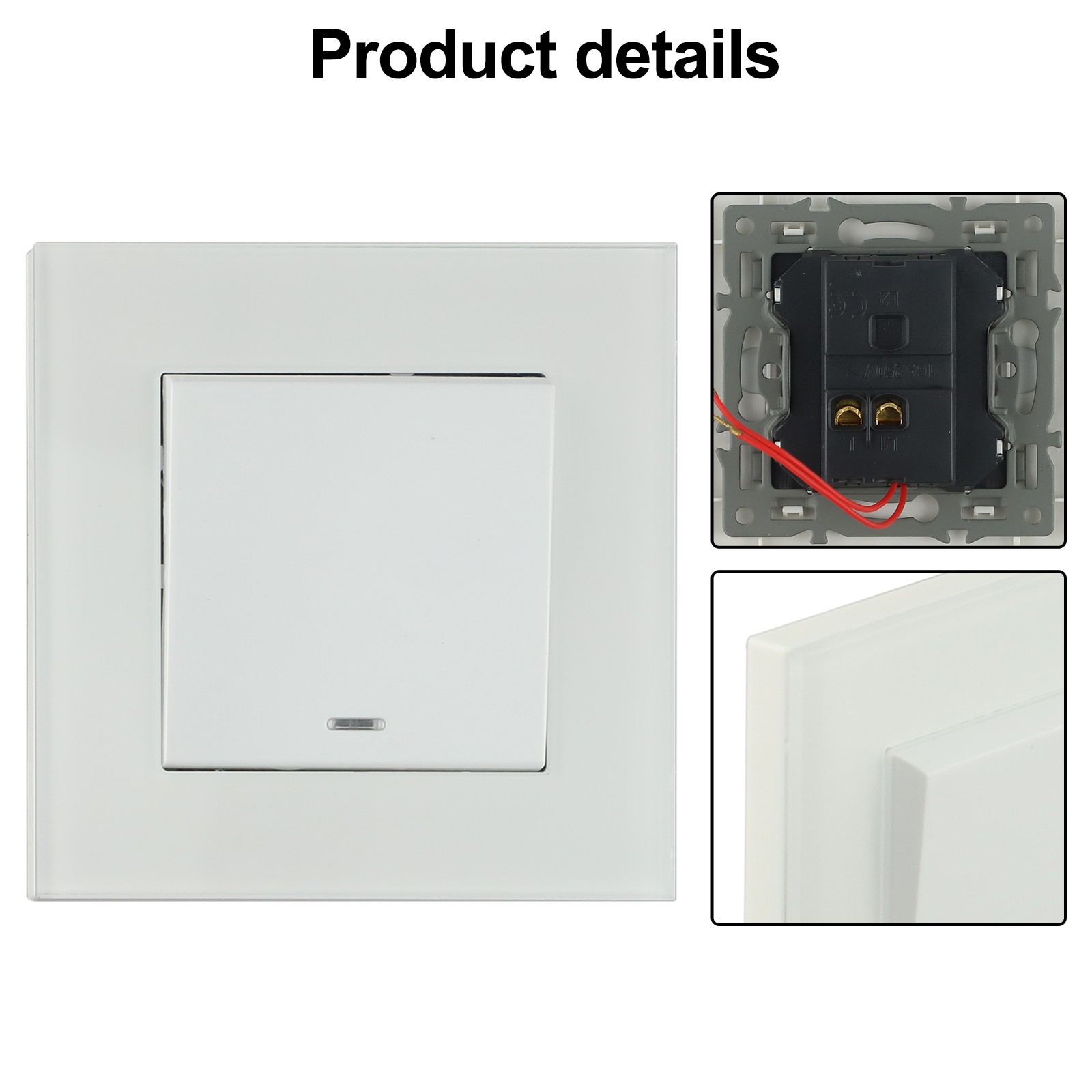 Contemporary Design Rocker Switch Tempered Glass Material European Standard