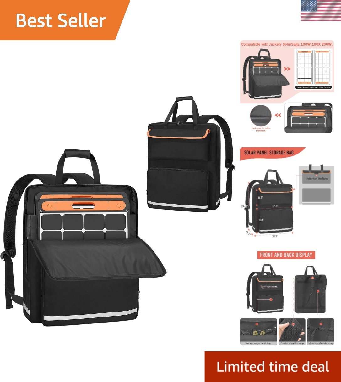 Versatile Solar Panel Backpack with Protective Padding – For Outdoor Adventures