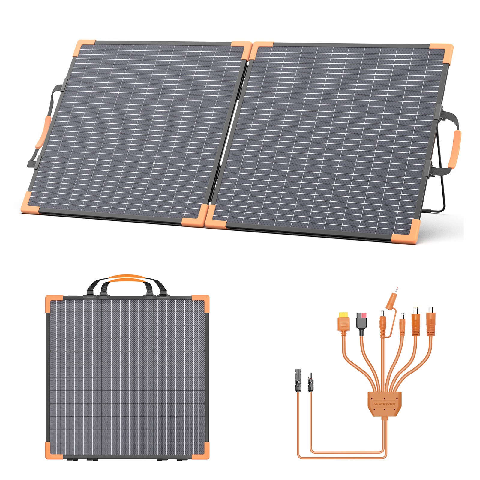 MHPOWOS Bifacial Portable Solar Panel 400 200 100 watt for Power Station