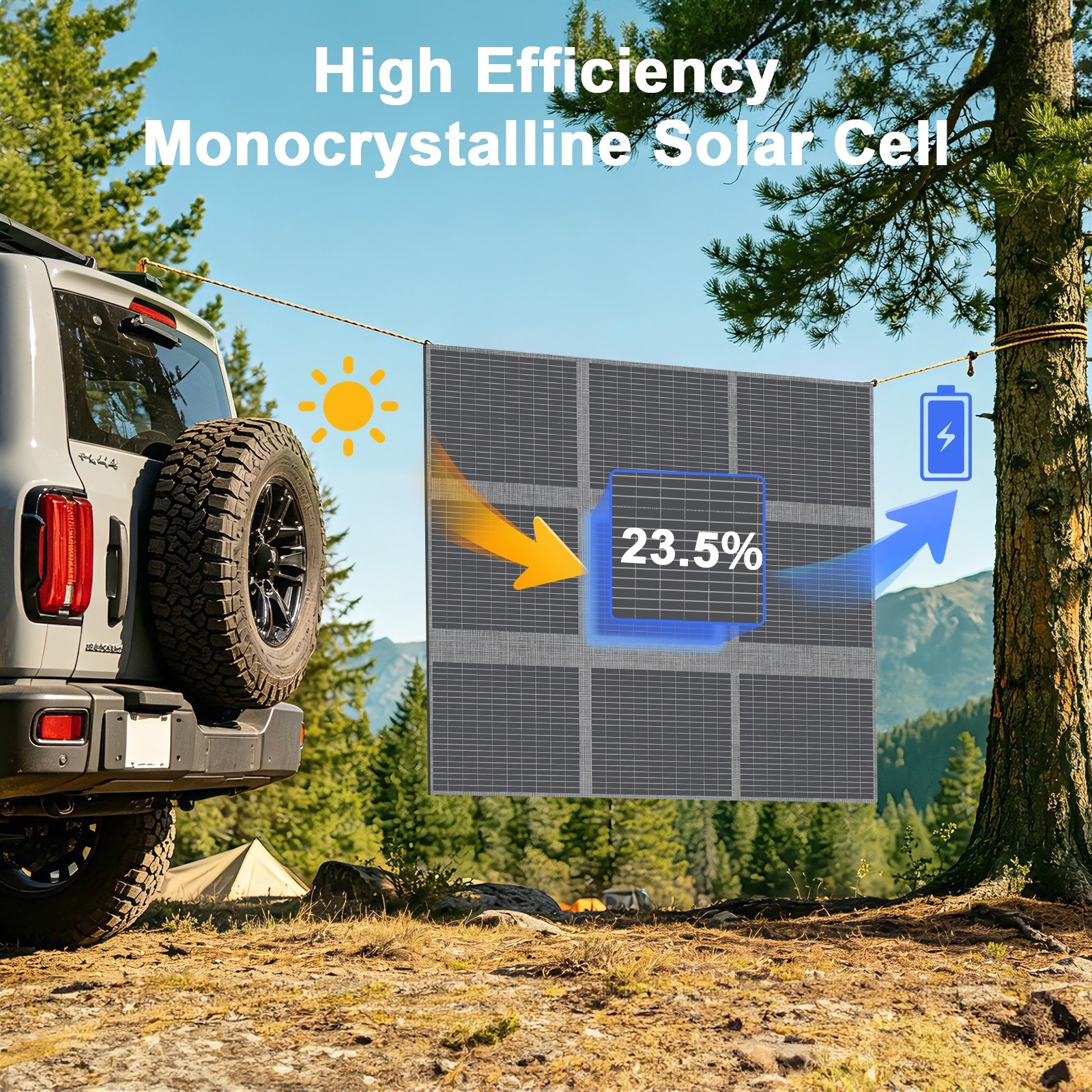 MHPOWOS 100W 200W 400W Foldable Solar Panel for Emergency Backup Power Blackout