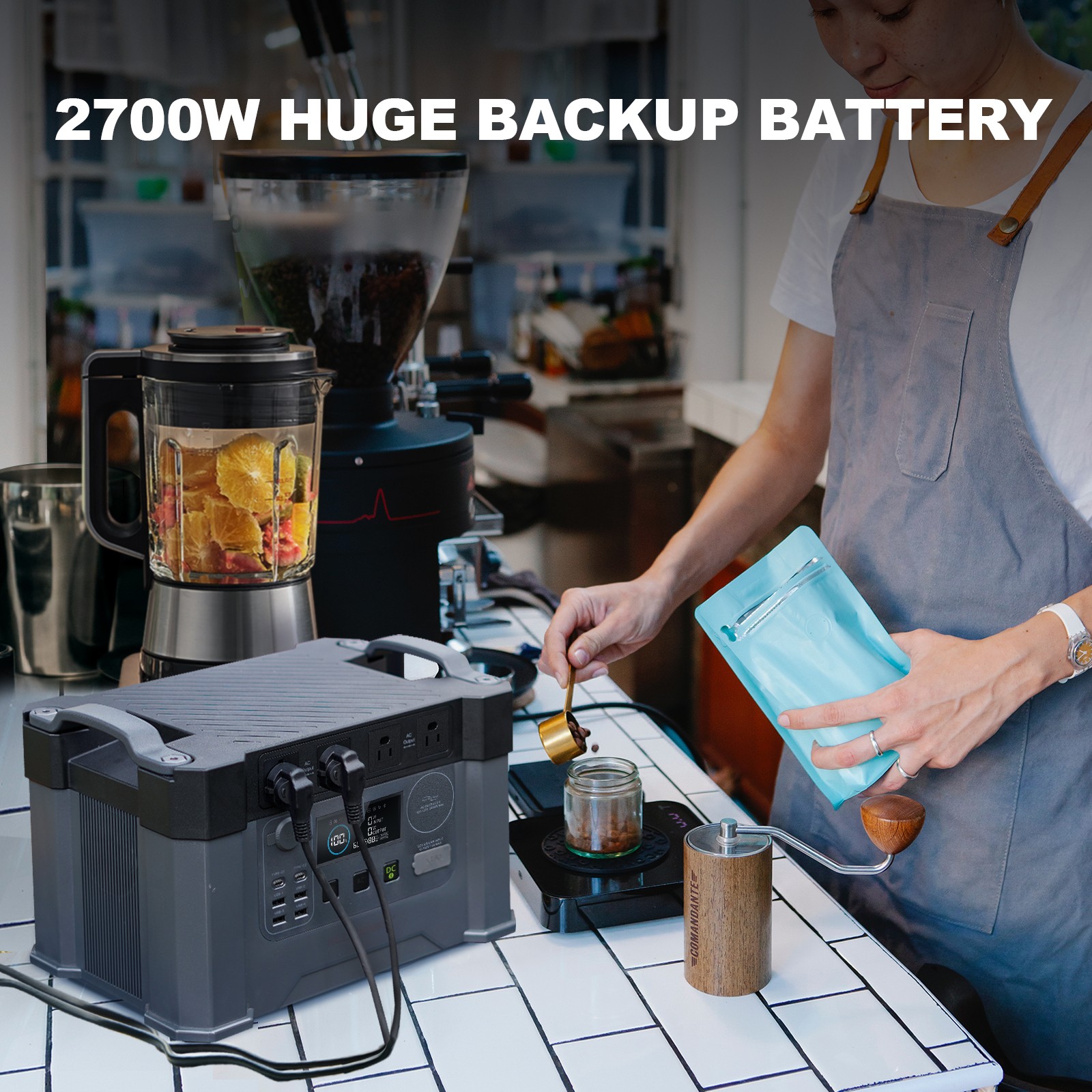ALLPOWERS 2400W Solar Generator Battery Backup 1500Wh Power Station AC UPS