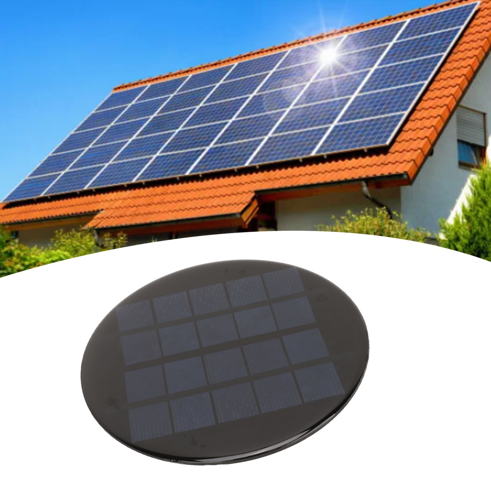 Mini Round Solar Cell Panel 1.1W 5V 120mm Rechargeable 3.7V Battery Smallˇ