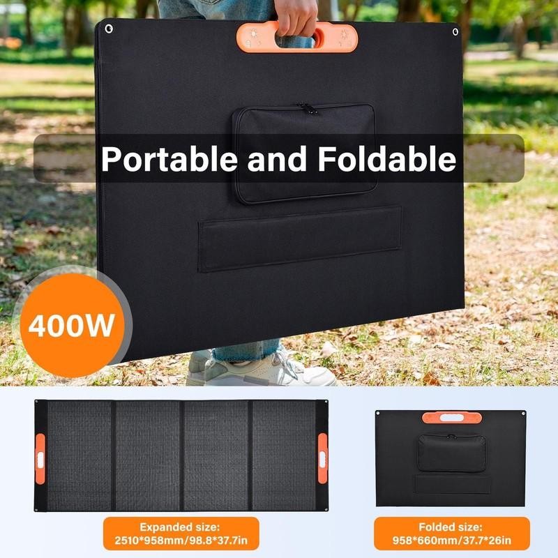 New 400W Portable Solar Panel Waterproof IP66 Foldable for Outdoor/RV/CAMP—