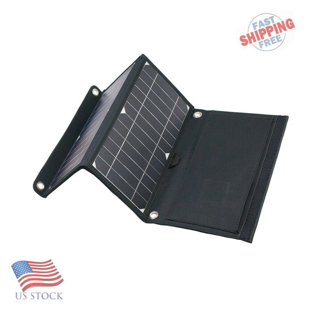 Monocrystalline Portable 15W / 5V USB Solar Panel Folding Camping Fishing