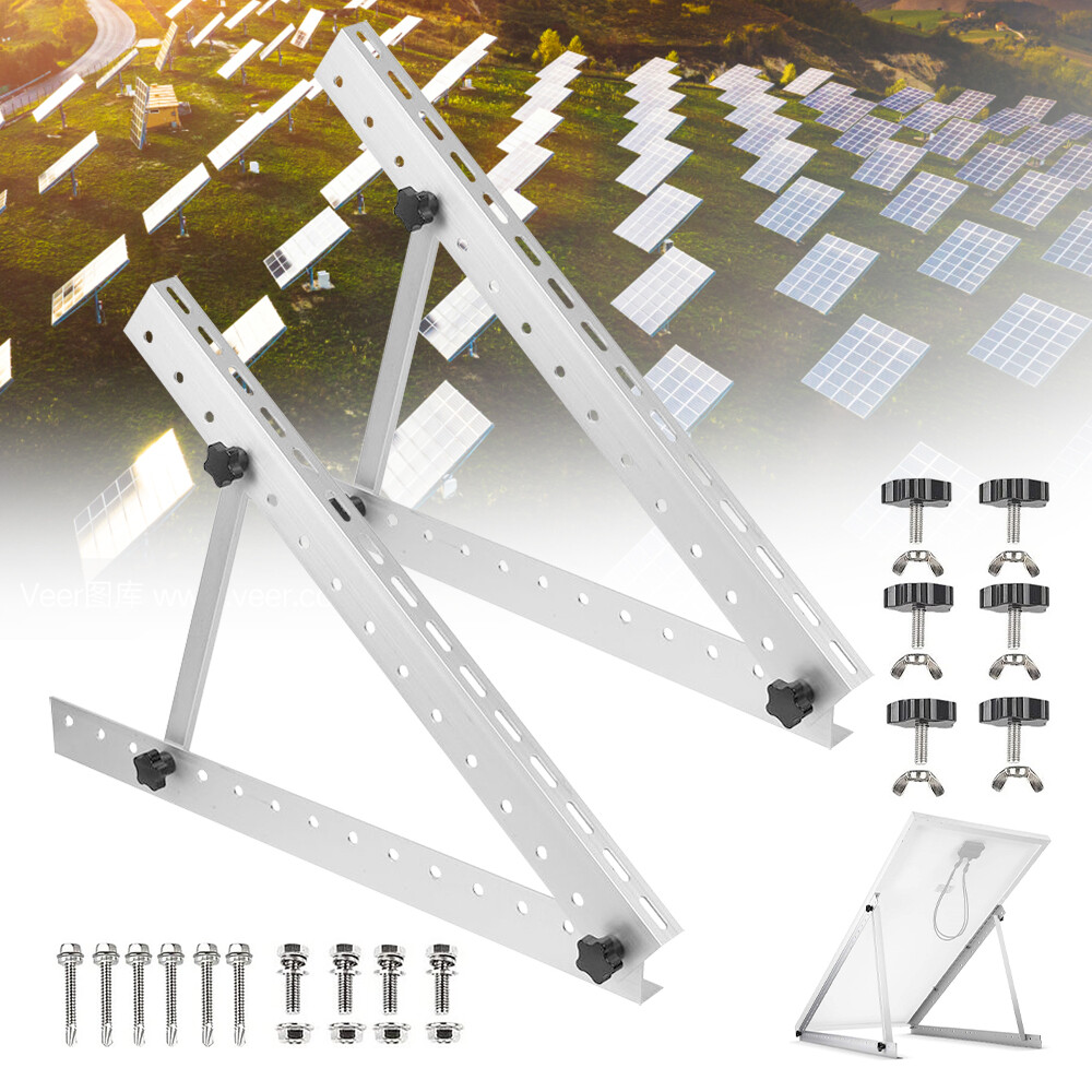 Adjustable Solar Panel Tilt Mounting Rack Bracket (1/2Set) Roof RV Boat Off-Grid