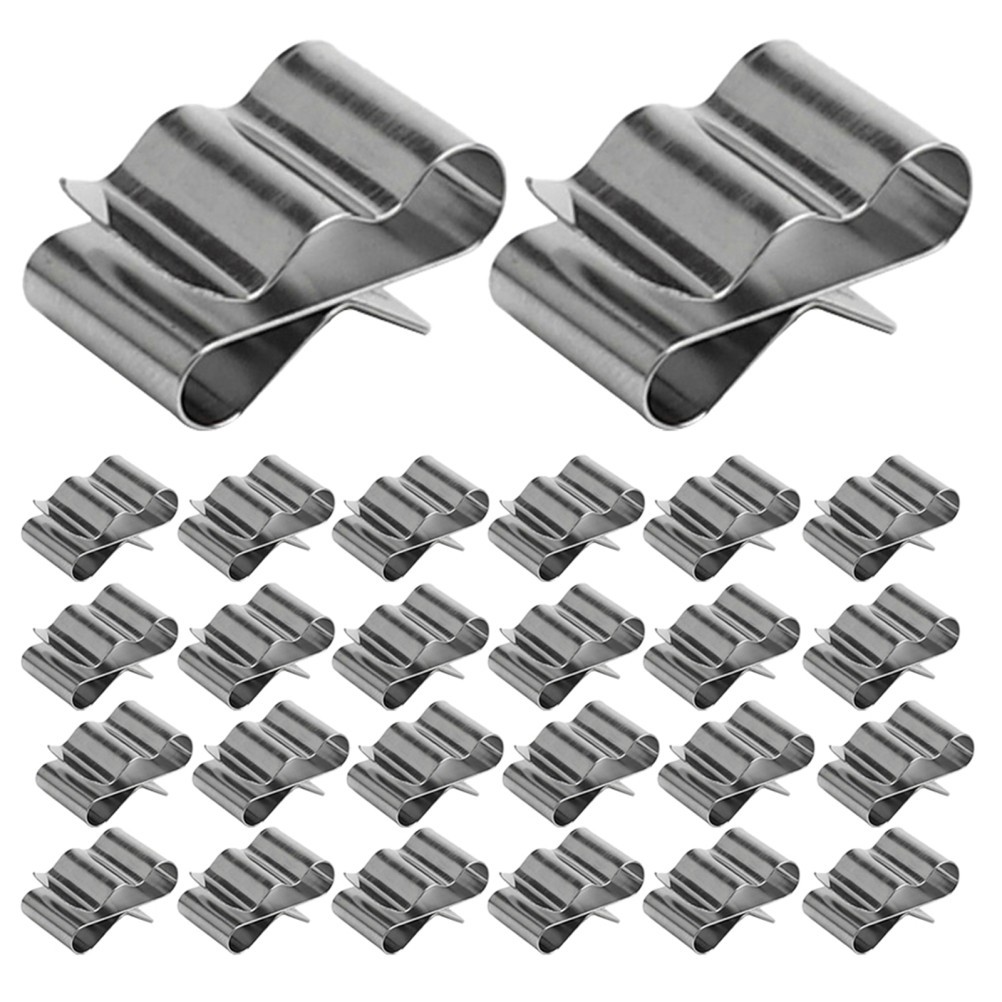30Pcs Reusable Stainless Steel Cable Clips for Photovoltaic Wire Harness Silver