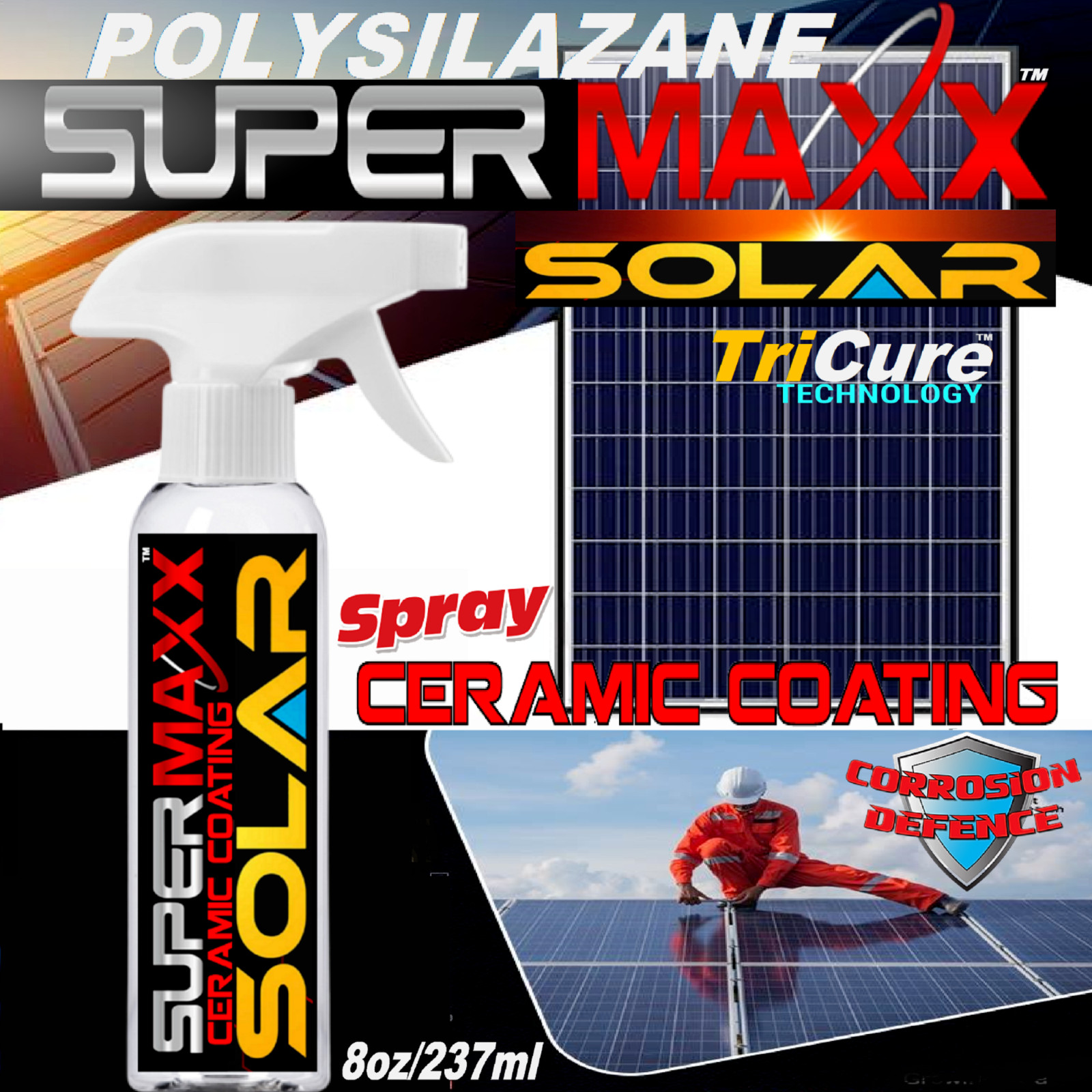 SOLAR PANEL COROSSION PROTECTION” POLYSILAZANE CERAMIC COATING SPRAY