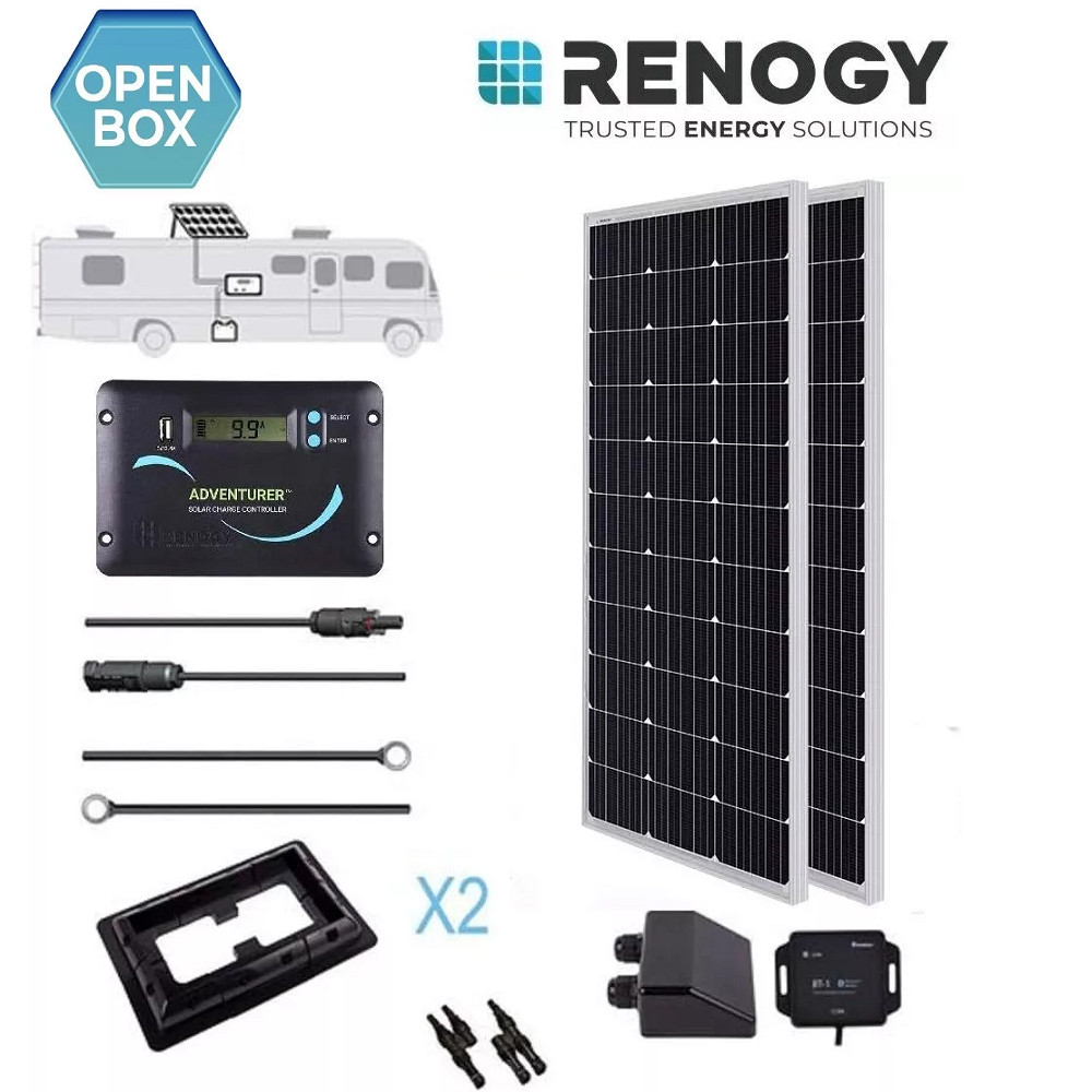 Renogy 200W Solar Panel Kit 12V w/ 30A LCD Battery Charge Controller Mono RV Van
