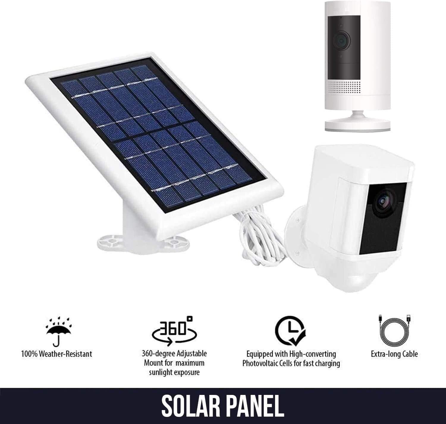 Solar Panel Compatible with Ring Spotlight Cam Plus/Pro/Battery, and Ring Sti…
