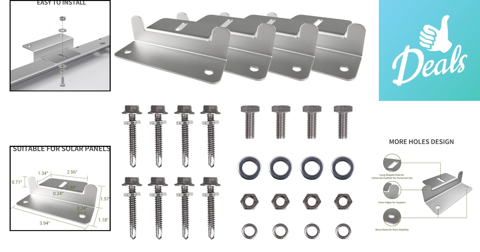 Versatile Solar Panel Mounting Z-Brackets – Compatible with All Leading Brands