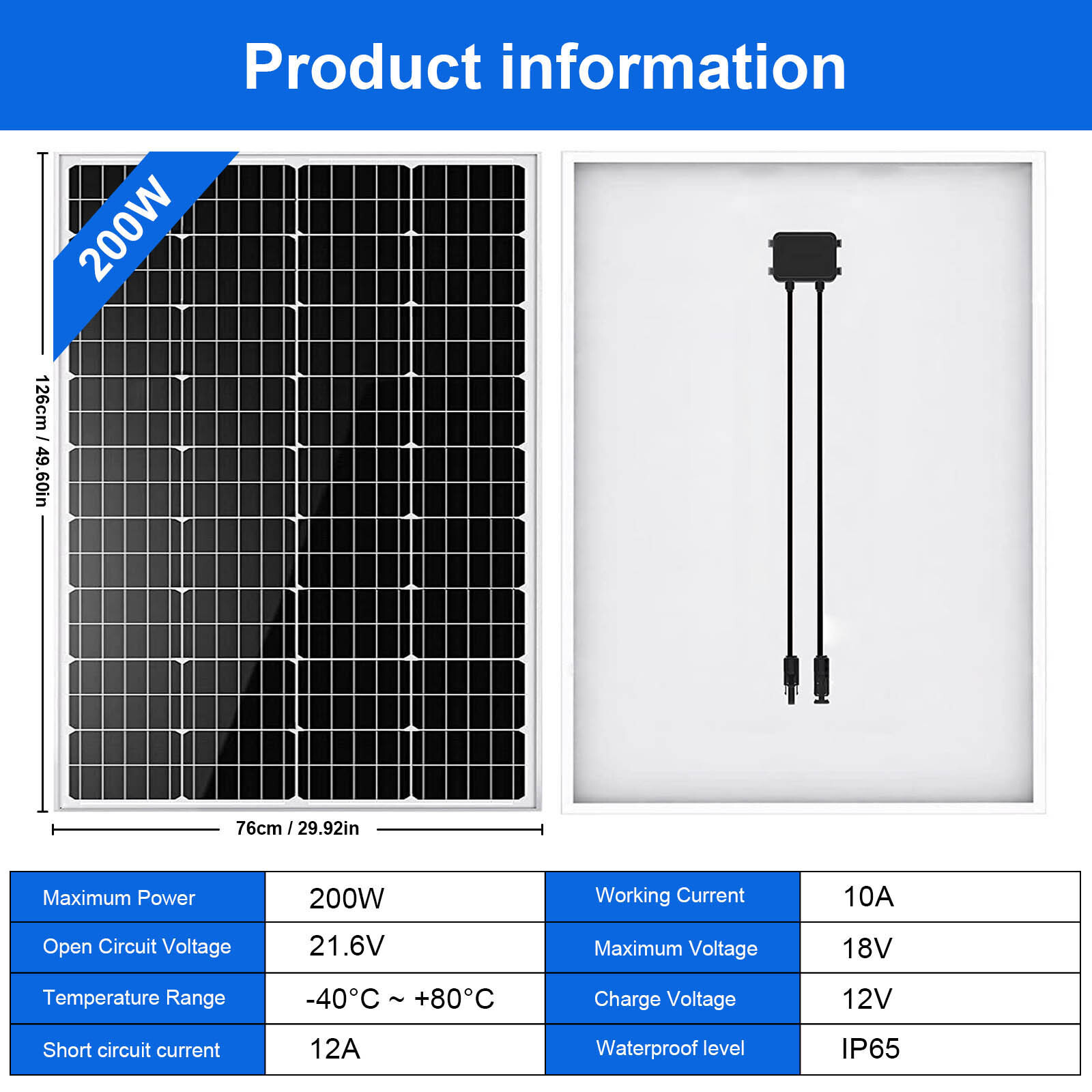 400W Solar Panel Kit High-Efficiency Charger Battery Off Grid Caravan RV Home US