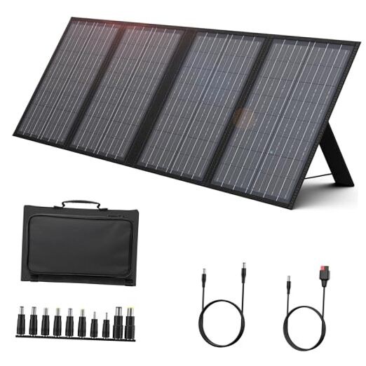 Foldable Solar Panel Charger 60W with 18V DC Output (11 Connectors) for 60w
