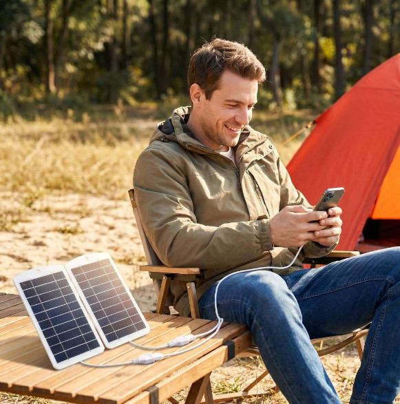 USB Solar Panel Power Bank for Outdoor Camping Hiking Phone Charger
