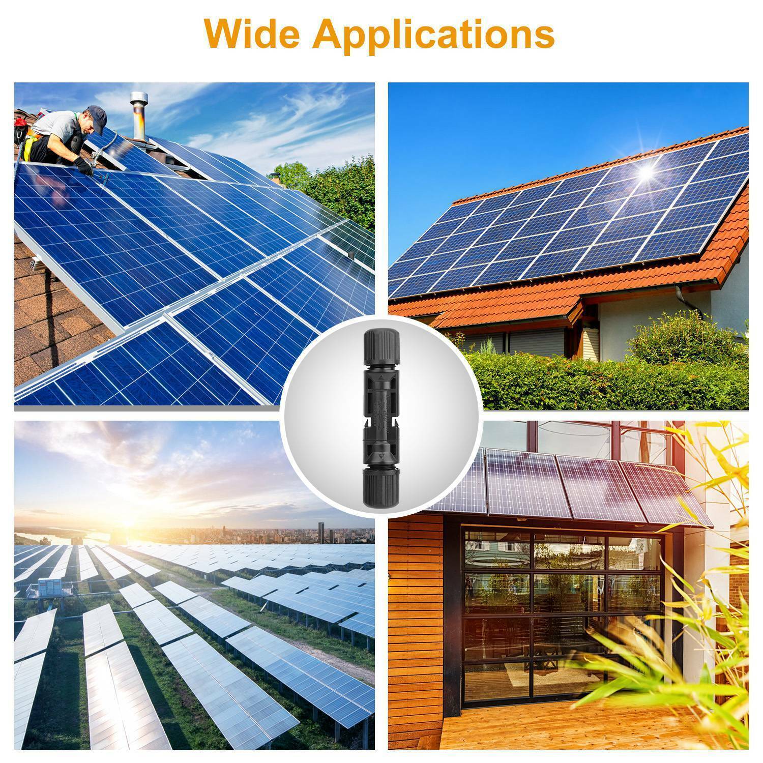 10Pairs Solar Panel Cable Connectors Male/Female Compatible Waterproof Connector