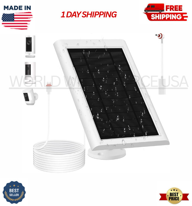 Solar Panel for Ring Camera(2nd Generation) Dustproof Waterproof 5W Solar Panel